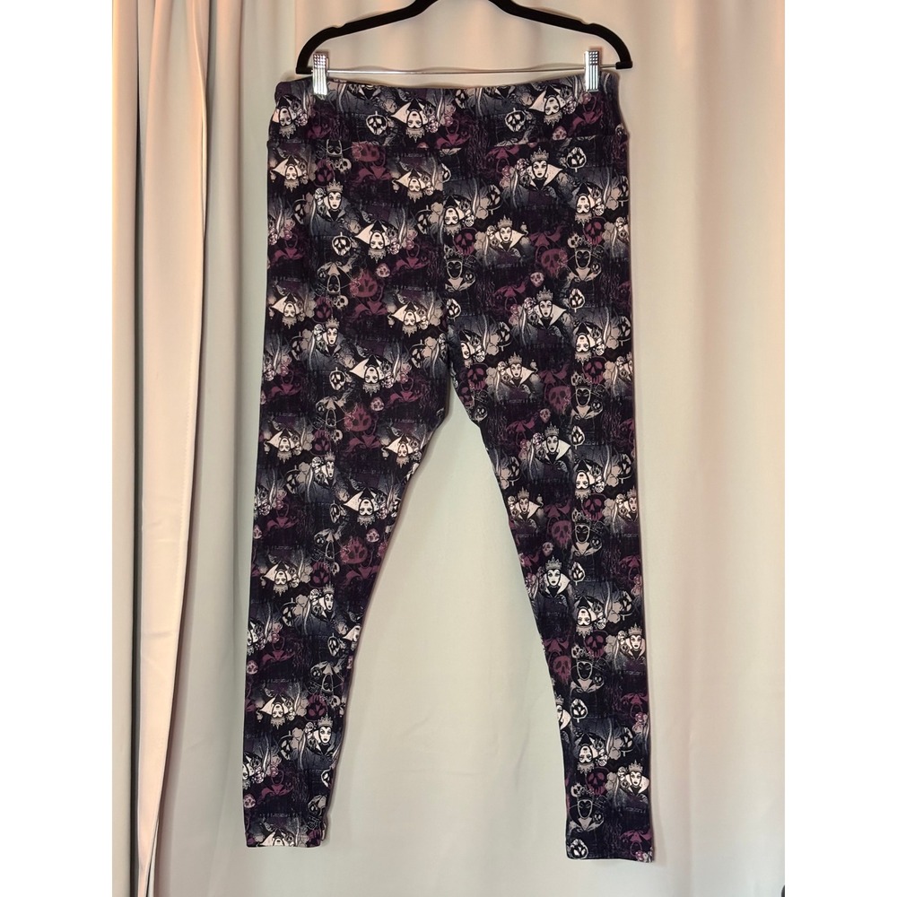LuLaRoe Disney Villains Evil Queen Leggings TC2 Purple Tall Curvy Halloween